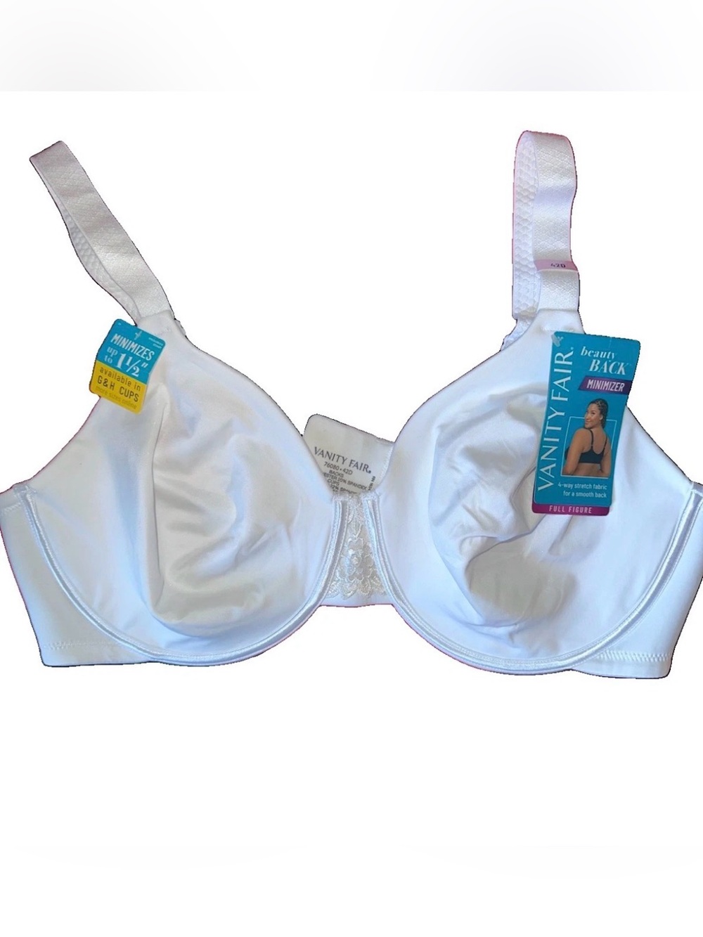Vanity Fair White Minimizer Underwire Bra 42D NWT